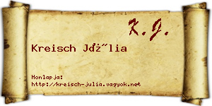 Kreisch Júlia névjegykártya